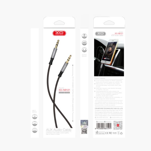 Καλώδιο XO ήχου NB121 3,5 mm-3,5 mm (mini-jack) 1,0 m μαύρο