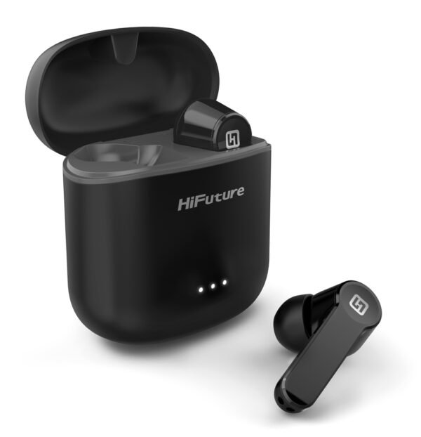 HIFUTURE earphones FlyBuds, true wireless, με θήκη φόρτισης, μαύρα