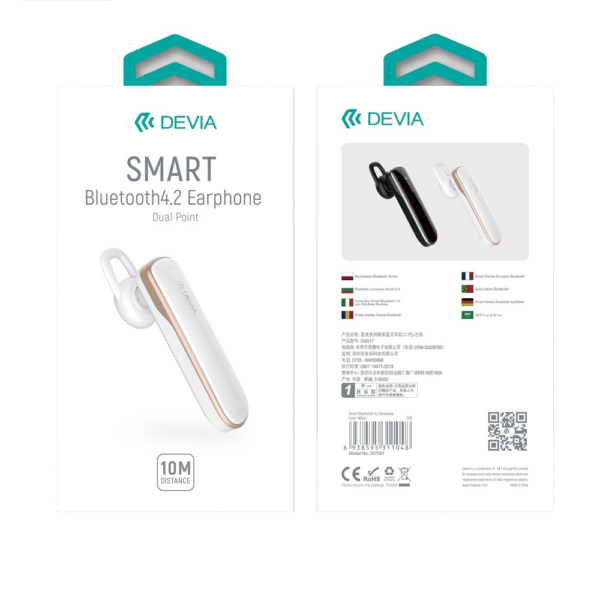 DEVIA Smart Bluetooth 4.2 Ακουστικά Λευκά